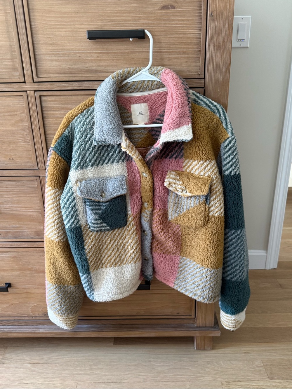 Thread & Supply Multi Check Plaid Sherpa Jacket